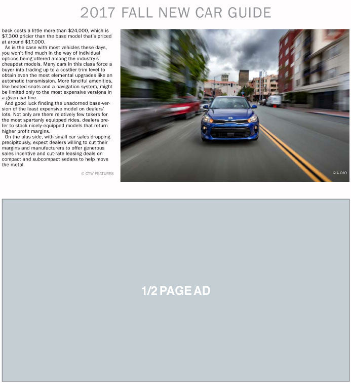 New Car Guide: Fall 2017 - The Content Store
