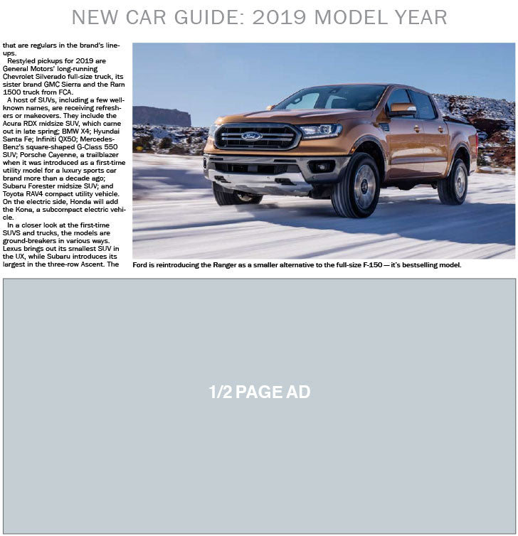 New Car Guide: 2019 Models